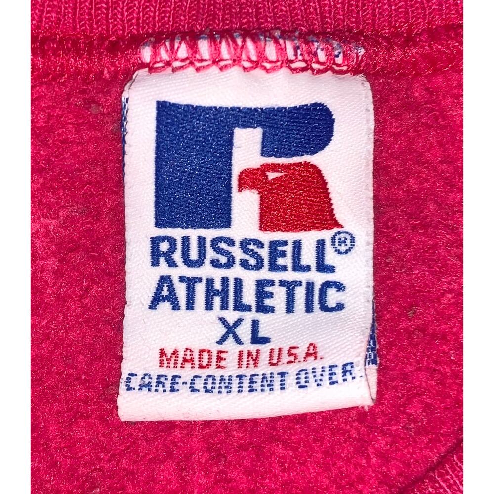 Vintage Russell‎ Athletic Sweatshirt XL Made in USA Pink Crewneck Pullover 90s - Picture 3 of 4